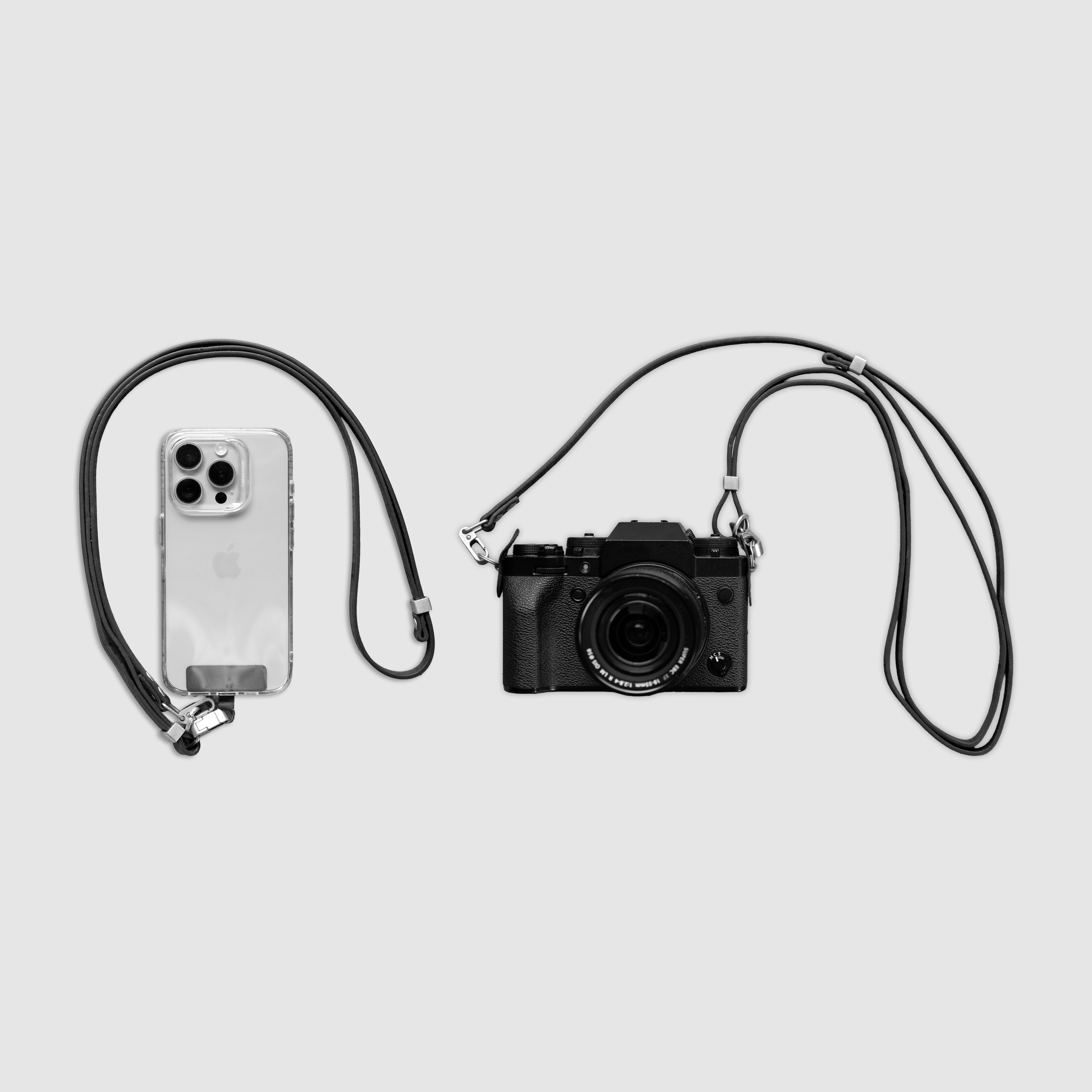スマホにもカメラにも使える2WAY ストラップ「Leather Long Strap」